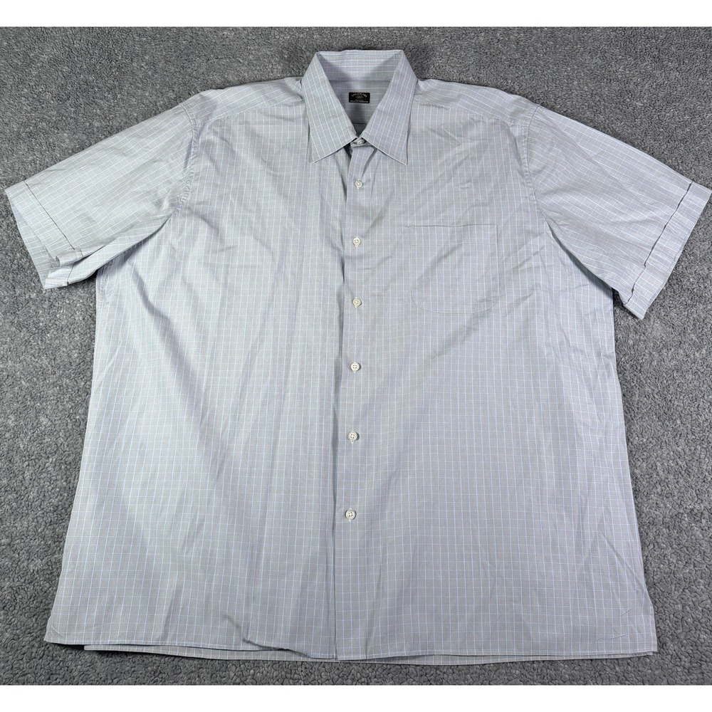 Solemare Maus & Hoffman Shirt Mens 2XL‎ Blue Check Short Sleeve Button Up